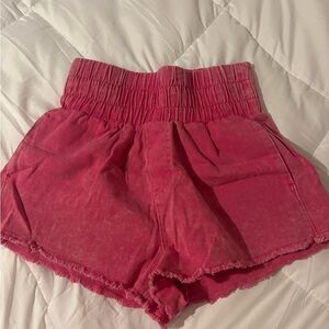 Vibrant Pink High-Waisted Women's Shorts